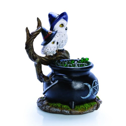LED Light - Snowy Owl Cauldron (18.2cm)