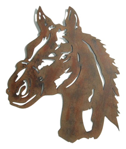 Rustic Brown Horse Silhouette - Metal Wall Hanging