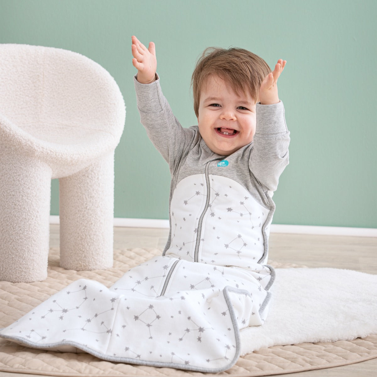 Love to Dream Sleep Bag™ Organic Long Sleeve 1.0 TOG - Stellar White - 18-36m