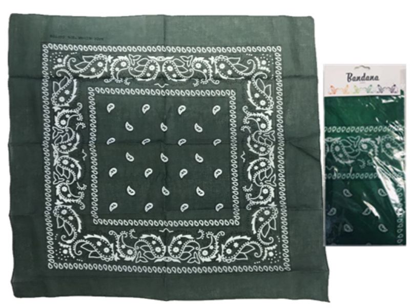 Bandana - Dark Green 56cm (Set Of 6)