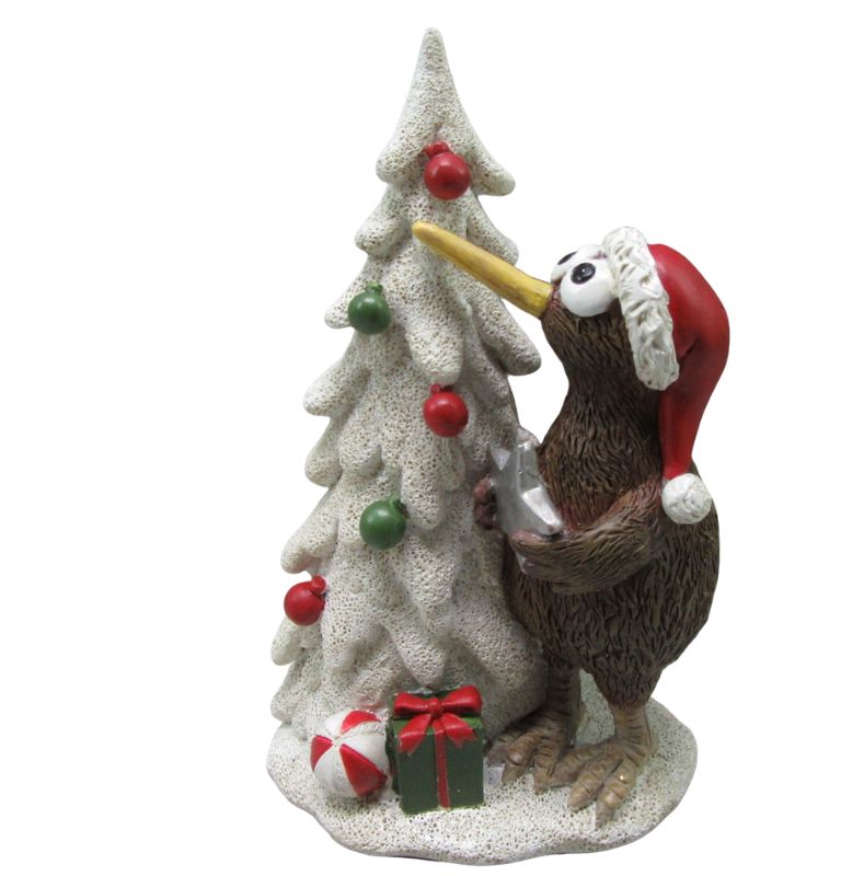 Kiwi - With Christmas Tree - Poly Resin - CLEARANCE PRICE