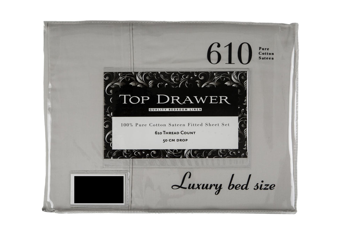 Sheet Set 27cm Drop Silver - 610TC TD Lux Super King Lifestyle