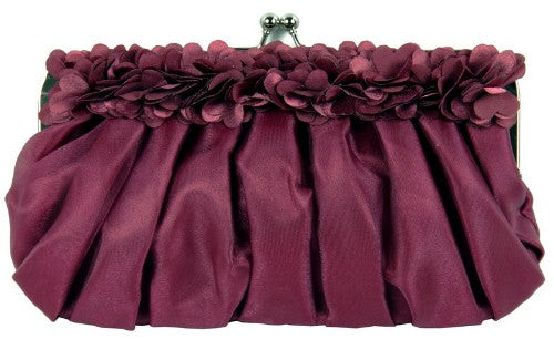 Clutch Bag - Gathered To Bow - Cerise