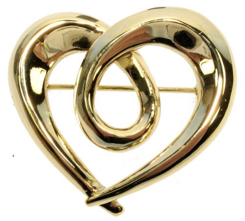 Heart Brooch - Gold