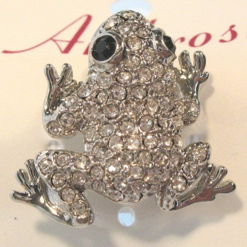 Brooch - Crystal Frog - Clear