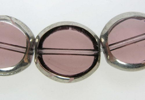 Beads - 9x10x4 33 Pcs Oval Foil Edge