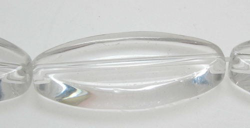 Beads - 22mm 12pcs Flat Oval  CLEAR