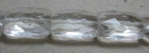 Beads - 13x9mm 25pcs Faceted Flat Rect CLEAR