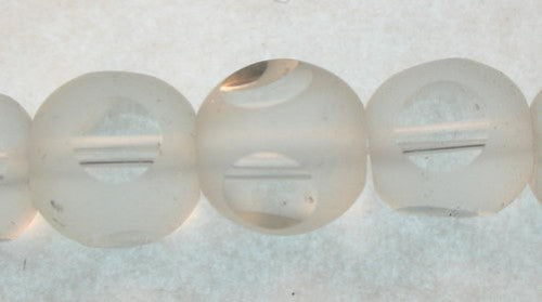 Beads - 8x8mm 35pcs Cut Frosted Round  WHITE