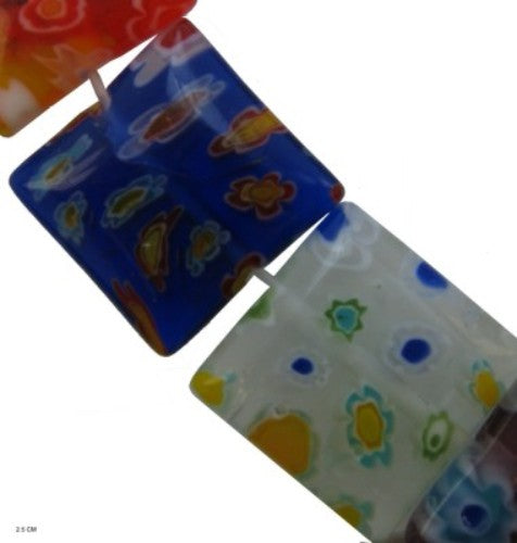 Beads - 12mm Square Venetian Bead 34p