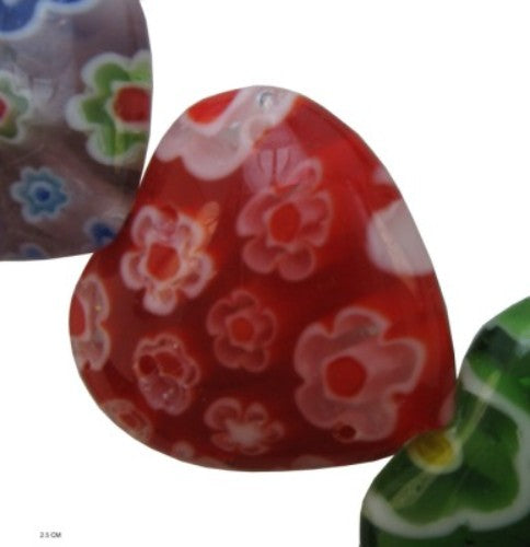 Beads - 19x18mm Heart Venetian 22pcs