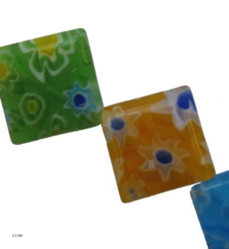Beads - 10mm Square Venetian Bead 34p
