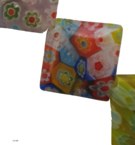 Beads - 14mm Square Venetian Bead 24p