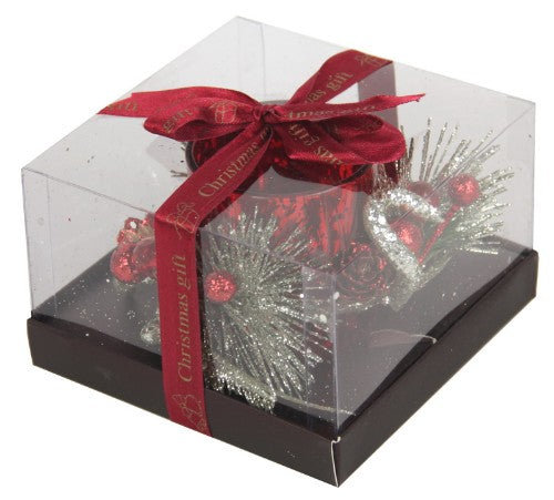 Glitter Votive with Red Ribbon (Small)