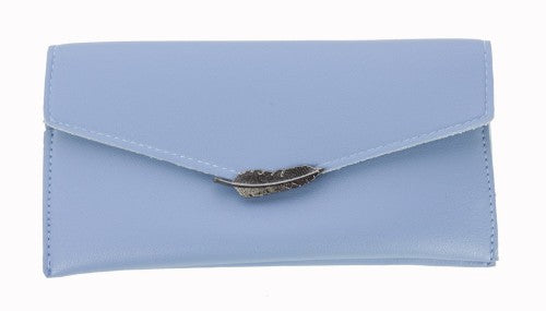 Wallet with Metal Feather (Sky Blue)