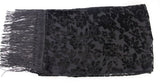Scarf - Black Flowers Burnout -  Black