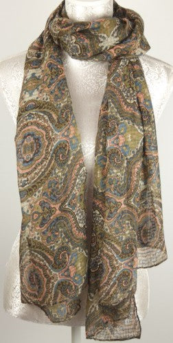 Scarf - Print Scarf -  Olive