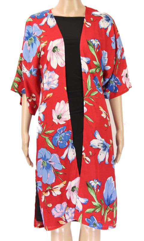 Kimono - Flowers on Red