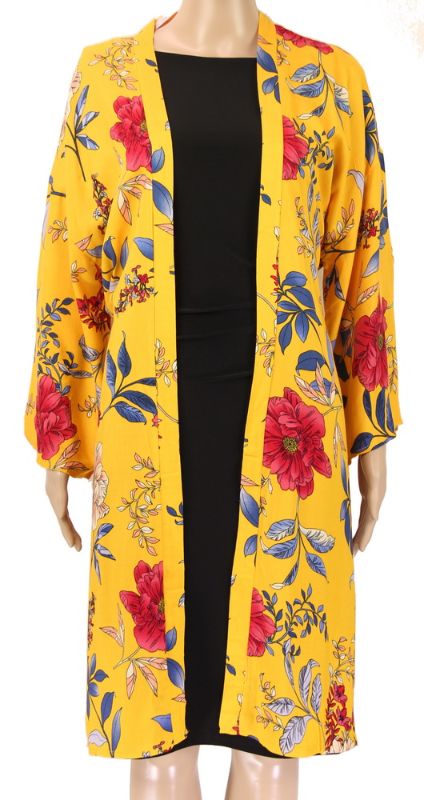 Kimono - Bell Sleeve with Belt (Mustard)
