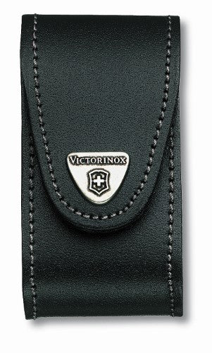 Leather Belt Pouch for Swiss Army Knife - VICTORINOX SAK (Black)