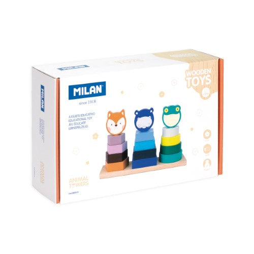 Milan Wooden Educational Toy Animal Towers