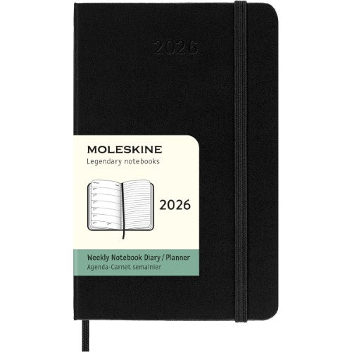 Moleskine Diary 12 Month Weekly + Notes HC Pocket Black 2026