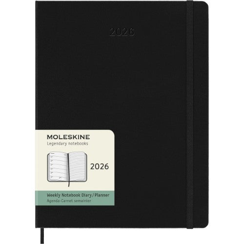 Moleskine Diary 12 Month Weekly + Notes HC XL Black 2026