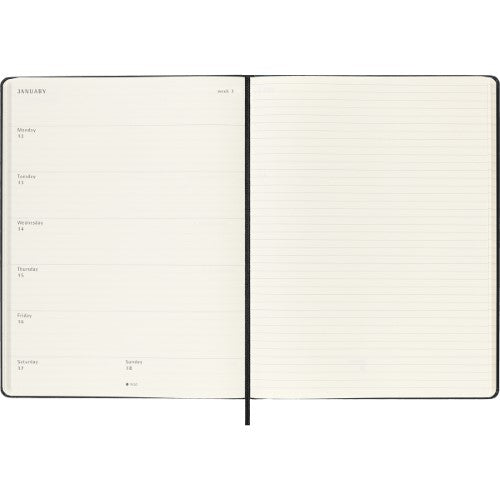 Moleskine Diary 12 Month Weekly + Notes HC XL Black 2026