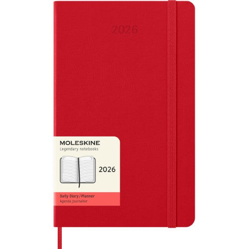Moleskine Diary 12 Month Daily HC Large Scarlet Red 2026