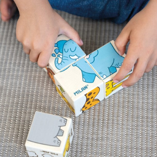 Milan Wooden Educational Wild Safari Cube Puzzle