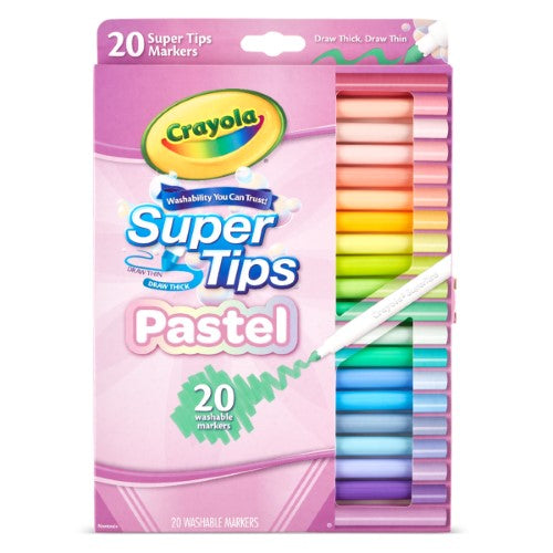 Crayola Pastel Washable Super Tips Markers 20Pk