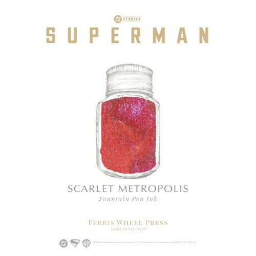 Ferris Wheel Press Fountain Pen Ink WB Superman Scarlet Metropolis 10ml