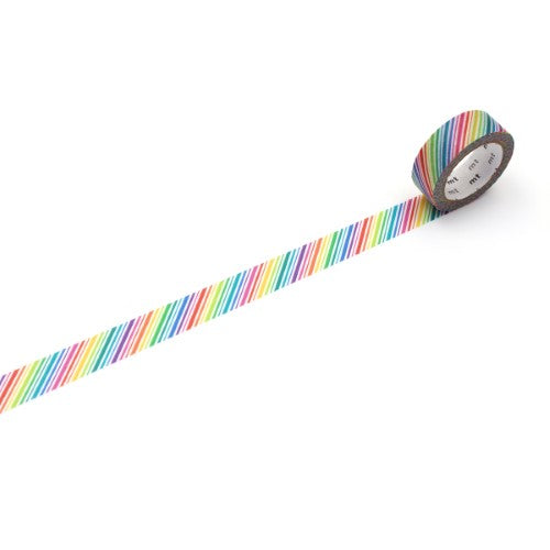 MT Washi Tape 15mm x 7m Rainbow Stripe