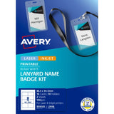 Avery Lanyard Name Badge Kit L7418  86.5x55.5mm 8up 10 Sheets
