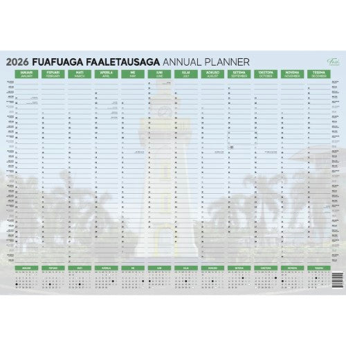 Tuhi Wall Planner Double Sided A2 Unlaminated Samoan 2026