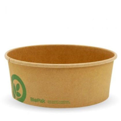 Biopak Bowl Paper Brown Wide PLA Lined 1300ml  - 50PC