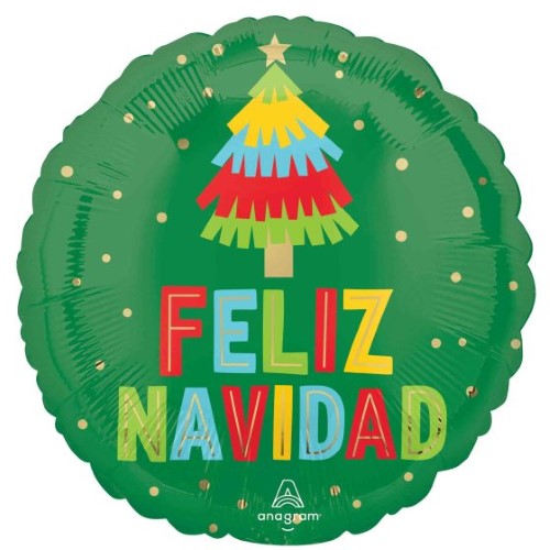 Balloon - 45cm Standard HX Feliz Navidad Festive Fringe S40