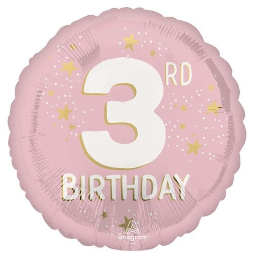 Balloon - 45cm Standard HX Little Miss 3rd Birthday S40