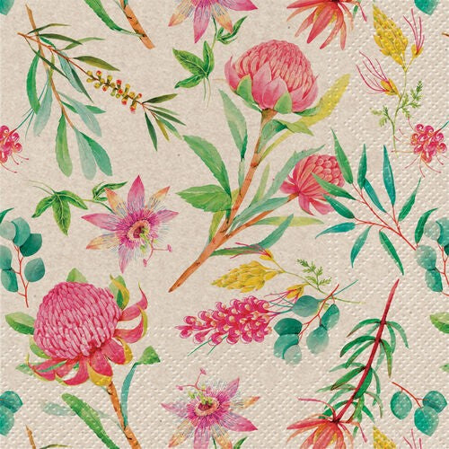 Napkins - PAW WE CARE PASSIONFLOWER 33 x 33cm (Pack of 20)