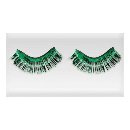 Costume Accessory  - Team Spirit Tinsel Eyelashes Green 14+