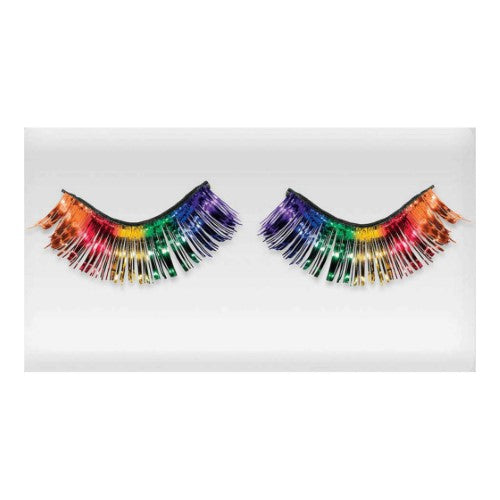 Costume Accessory  - Team Spirit Tinsel Eyelashes Rainbow 14+