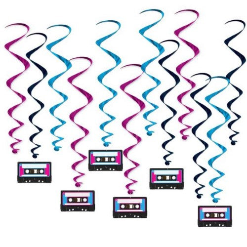 Beistle 80's Cassette Tape Whirls - (Pack of 12 )