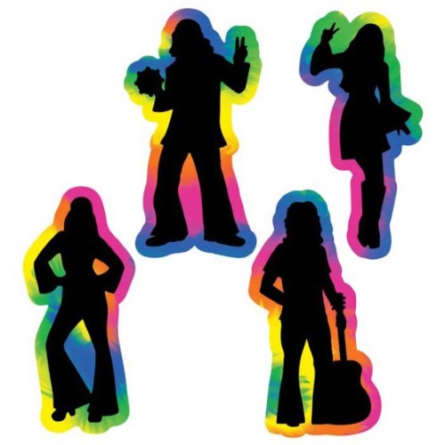 Beistle 60's Hippie Silhouettes - (Pack of 4 )