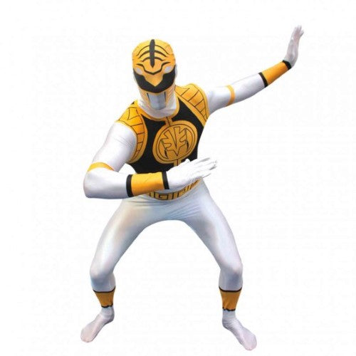 Costume White Power Rangers Morphsuit Adult Size Medium