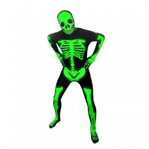 Costume Glow Skeleton Morphsuit Adult Large
