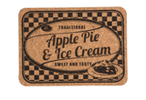 Set of 2 cork tablemats featuring Strawberries & Cream and Apple Pie & Ice Cream designs, perfect for dining decor.