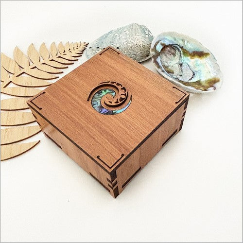 Small Trinket Box - Relief Koru Heart (8 x 8 x 4.5cm)