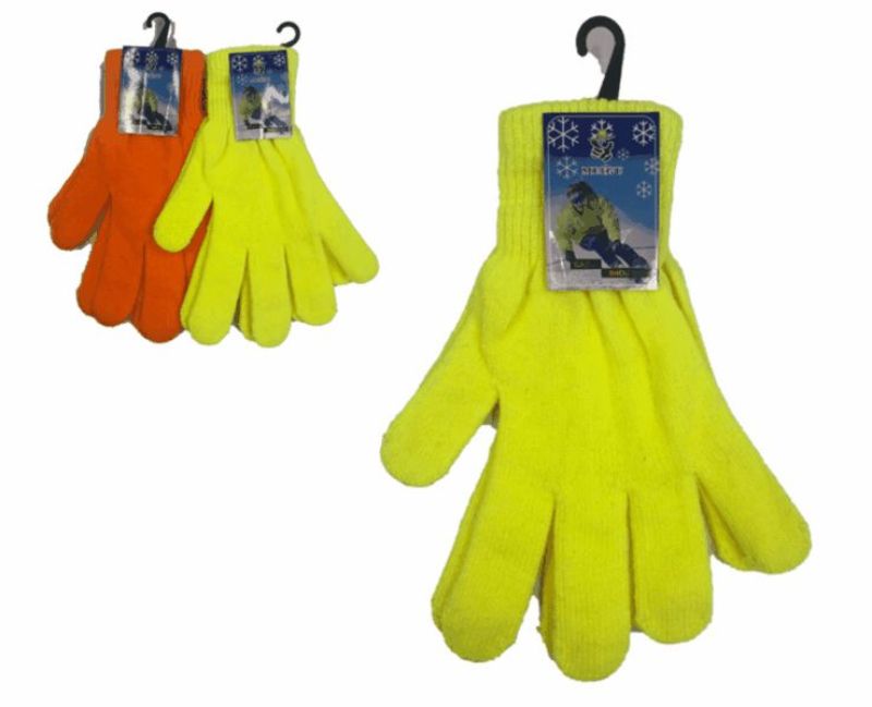 Knitted Gloves - Fluorescent 22cm (Set of 6 Assorted Pairs)