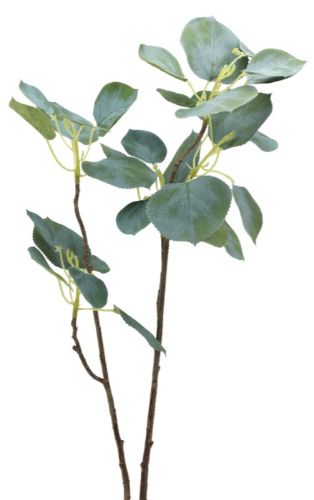 Lifelike green artificial leaf branch, perfect for enhancing home and office decor with elegant greenery.