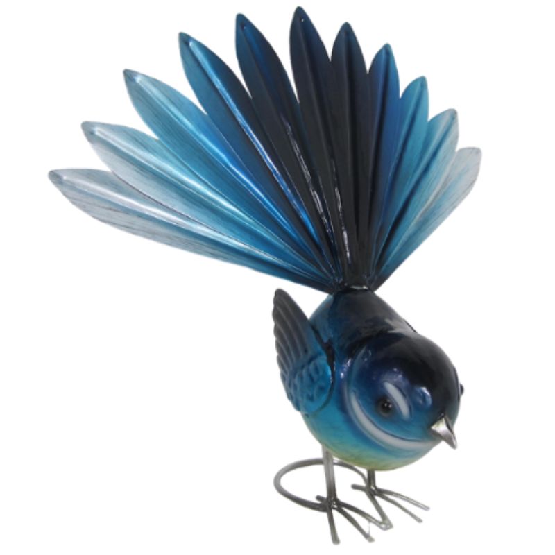 Metal Ornament - Fantail Blue Small (28cm)